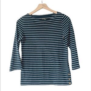 The North Face Teal Striped Top Size Small